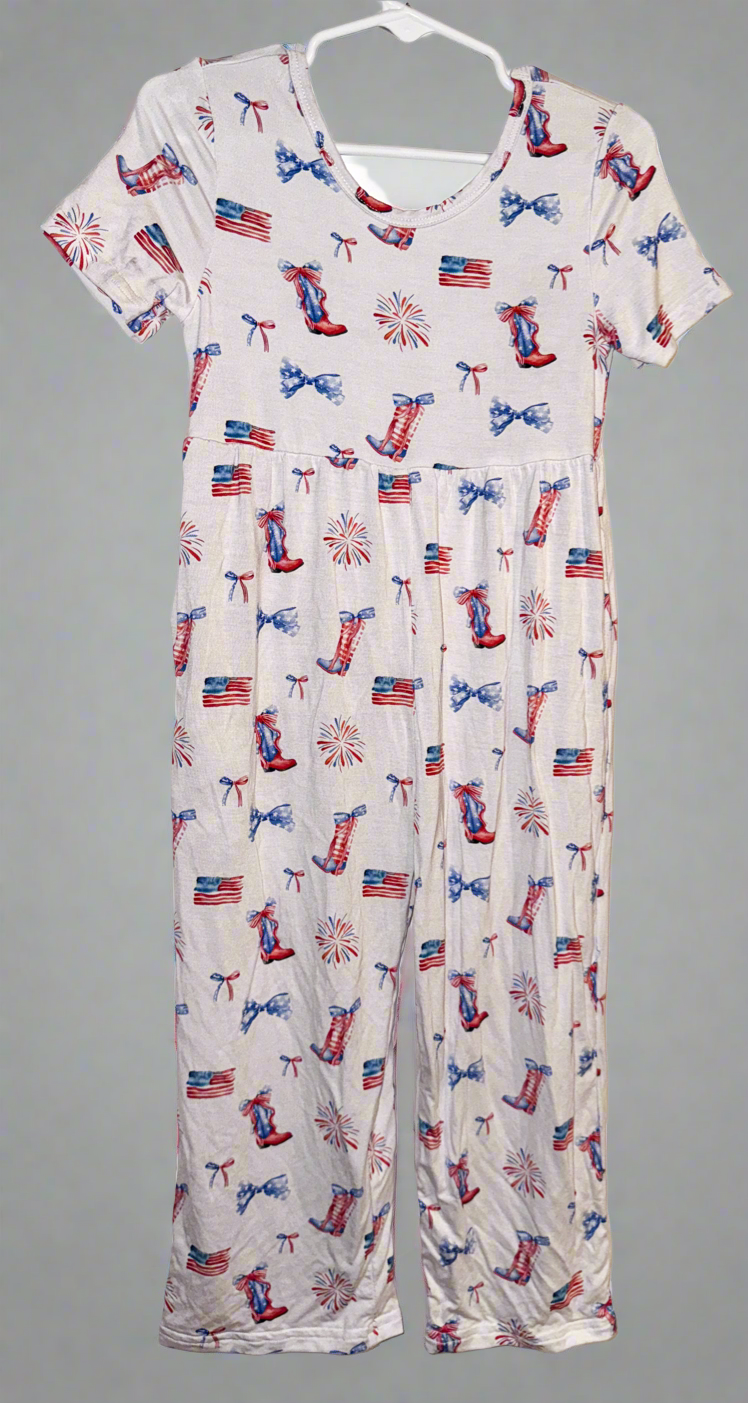 Boots and Bows Wide Leg Romper