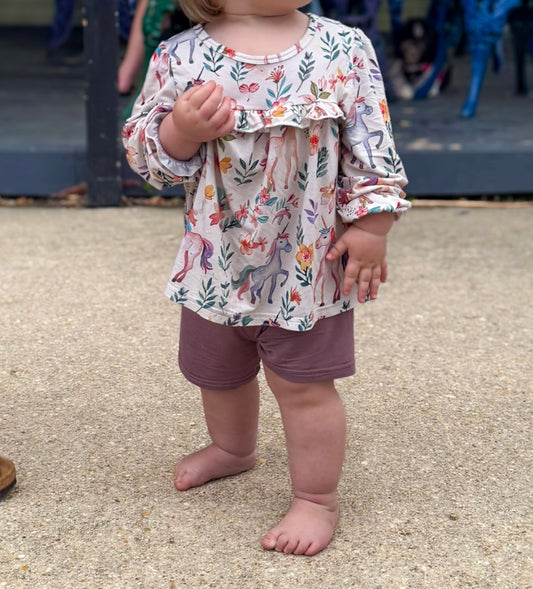 Unicorns & Biker shorts Set