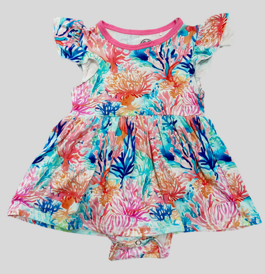 Colorful Coral Twirl Dress