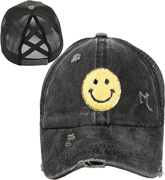 Kids Criss Cross Ponycap - Smiley