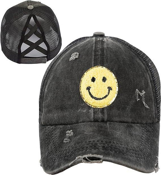 Kids Criss Cross Ponycap - Smiley